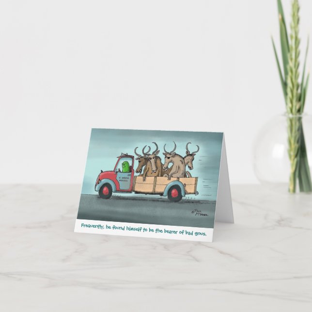 Tarjeta de nota de Green Weenii "Bad Gnus" (Anverso)