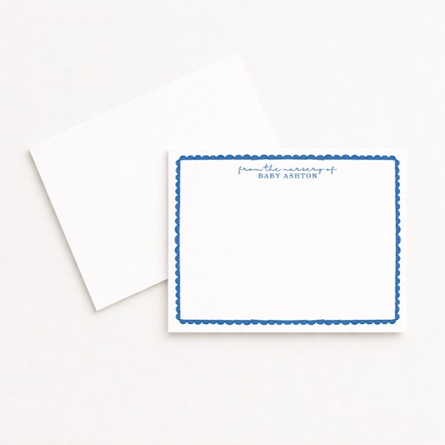 Tarjeta de nota de guardería azul con festón de ac (Subido por el creador)