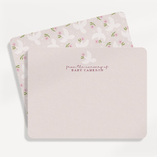 Tarjeta de nota de guardería Blush Dove