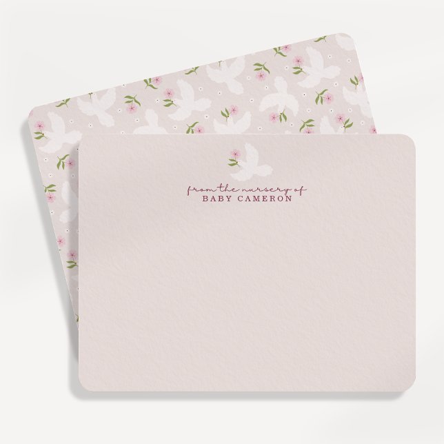 Tarjeta de nota de guardería Blush Dove (Subido por el creador)