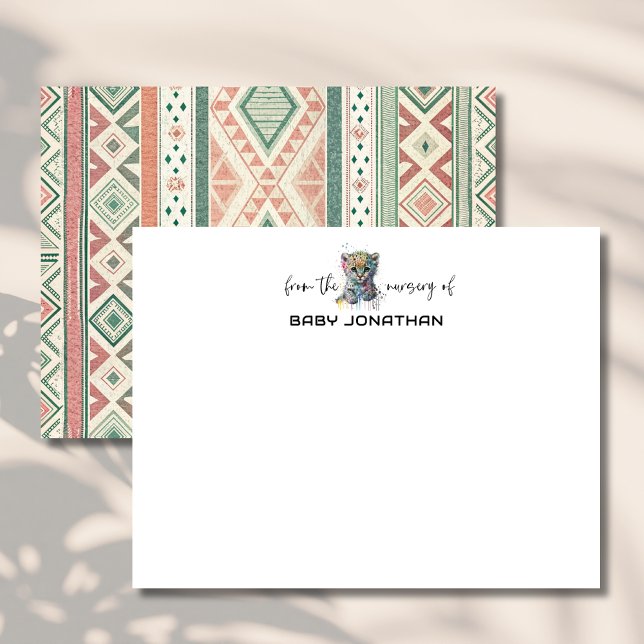 Tarjeta de nota de guardería chic de leopardo de a (Subido por el creador)