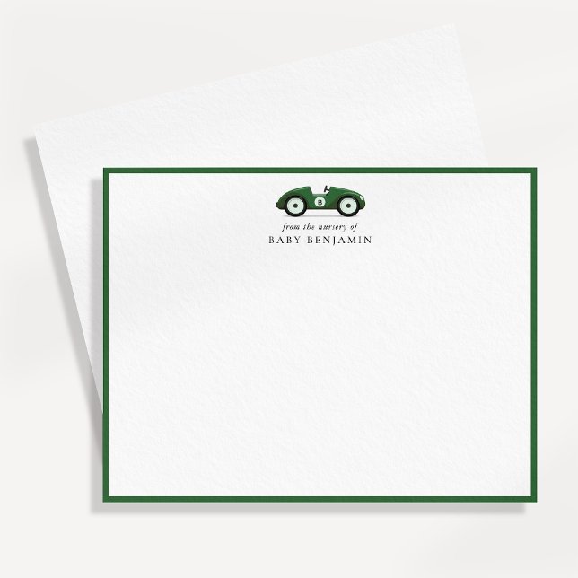 Tarjeta de nota de guardería de coche retro verde (Subido por el creador)