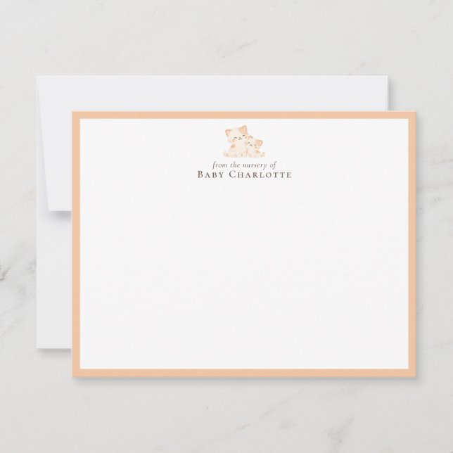 Tarjeta de nota de guardería para mamá y gatito –  (Anverso)
