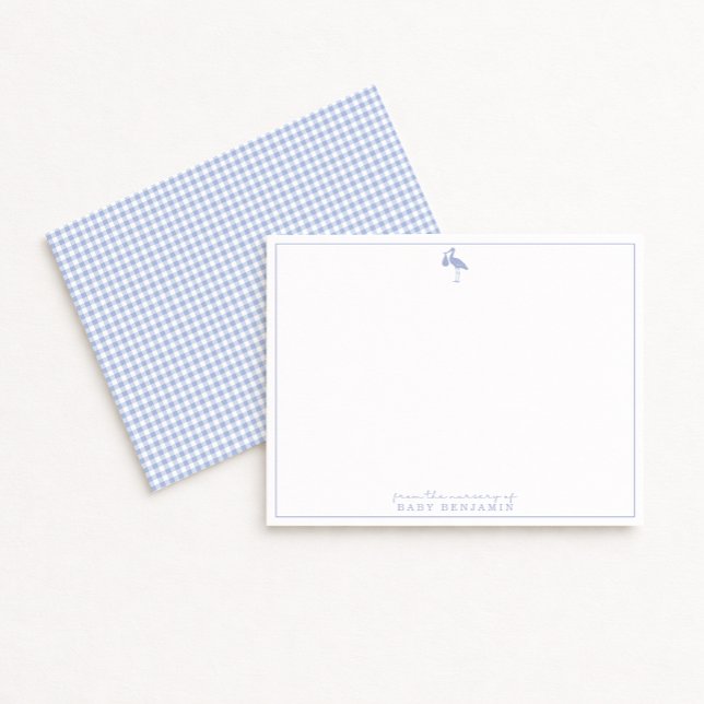 Tarjeta de nota de guinga azul para cuarto de bebé (Subido por el creador)