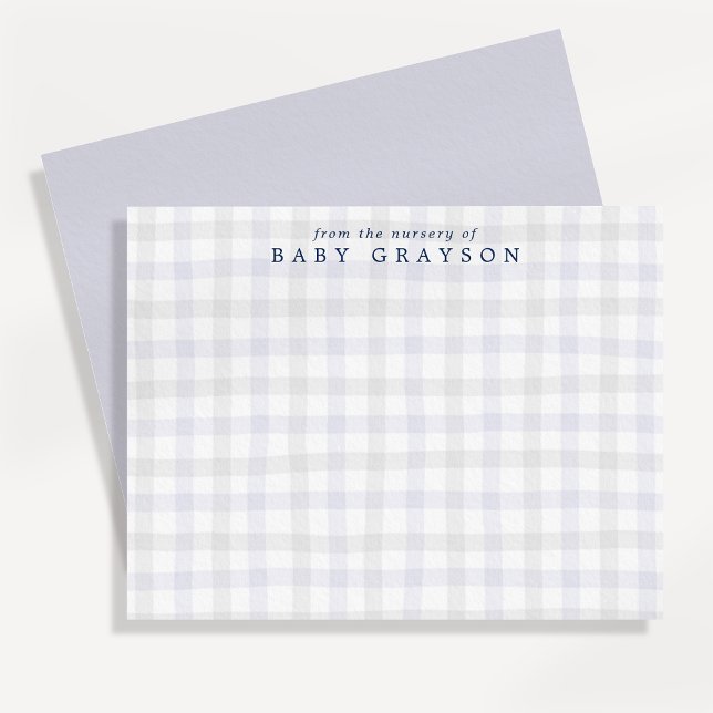 Tarjeta de nota de guinga azul Preppy para cuarto  (Subido por el creador)
