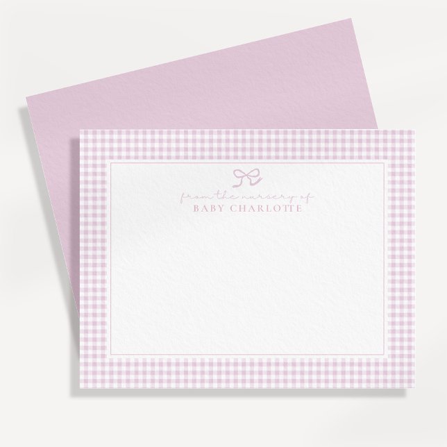 Tarjeta de nota de guinga rosa para el cuarto del  (Subido por el creador)