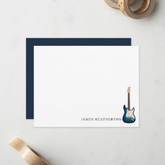 Tarjeta de nota de guitarra eléctrica personalizad