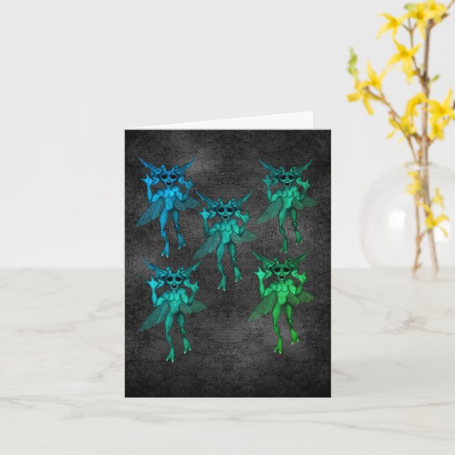 Tarjeta de nota de Halloween para criaturas de Gre (flor amarilla)