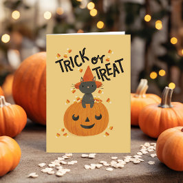 Tarjeta De Nota De Halloween Trick O Trek