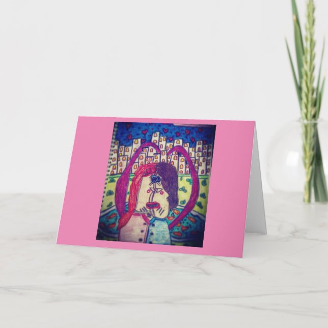 Tarjeta de nota de Heart Kissful por: Katie Yonker (Anverso)