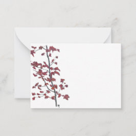 Tarjeta de nota de hoja roja