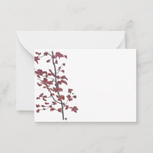 Tarjeta de nota de hoja roja