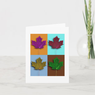 Tarjeta de nota de hojas de otoño
