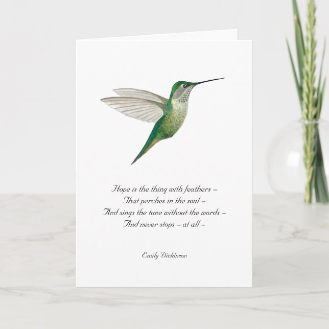 Tarjeta de nota de Hope Emily Dickinson (Anverso)