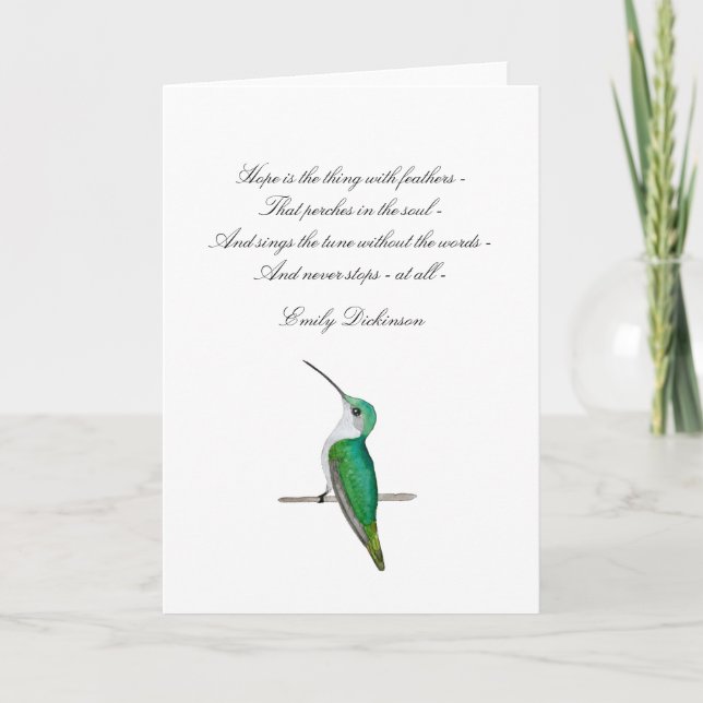 Tarjeta de nota de Hope Emily Dickinson (Anverso)