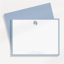 Tarjeta de nota de Hortensia Azul