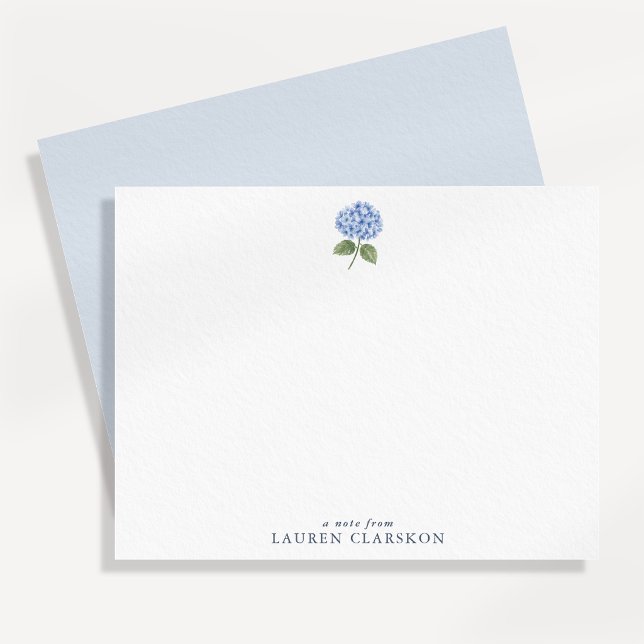 Tarjeta de nota de Hortensia Azul Simple (Subido por el creador)