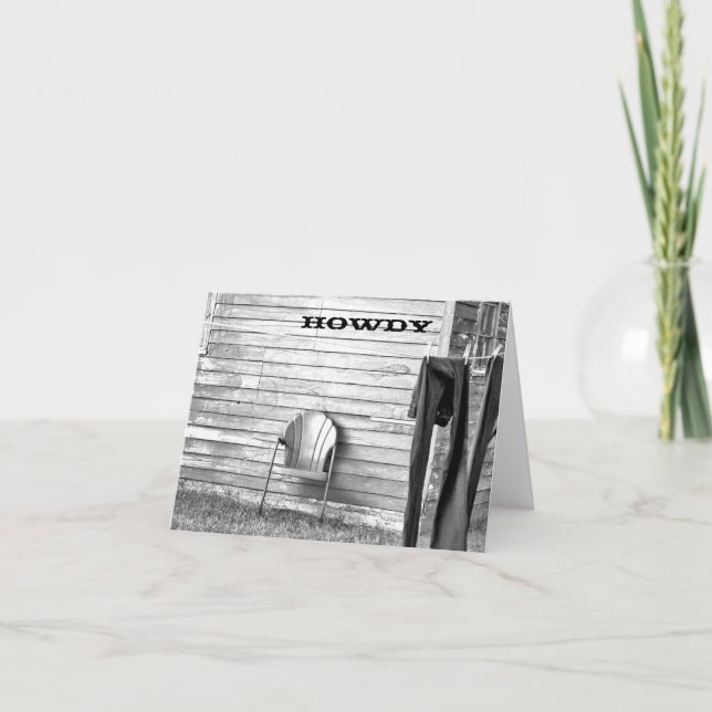 Tarjeta de nota de Howdy de Servicio de lavandería (Anverso)