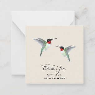 Tarjeta De Nota De Hummingbird De Las Gracias Por