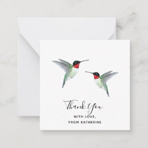 Tarjeta De Nota De Hummingbird De Las Gracias Por