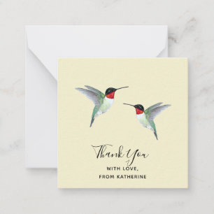Tarjeta De Nota De Hummingbird De Las Gracias Por