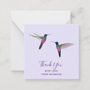 Tarjeta De Nota De Hummingbird De Las Gracias Por