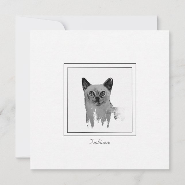 Tarjeta de nota de Ilustracion blanco y negro de T (Anverso)