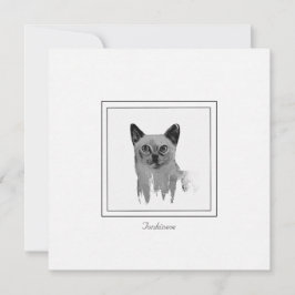 Tarjeta de nota de Ilustracion blanco y negro de T
