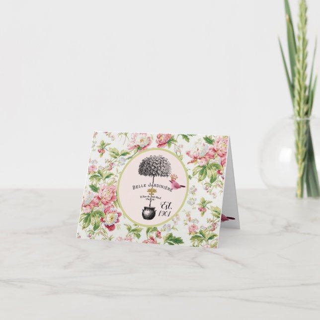 Tarjeta de nota de inspiración francesa Belle Jard (Anverso)