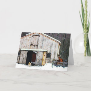 Tarjeta De Nota De Invierno De Homestead En Casa