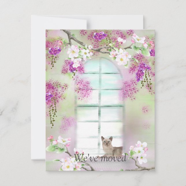 Tarjeta de nota de Invitación de dirección nueva p (Anverso)