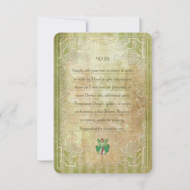 Tarjeta de nota de invitación para la fiesta del D (Anverso)