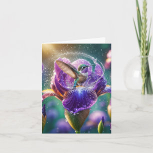 Tarjeta De Nota De Iris Para El Baño De Colibríes