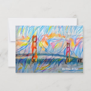 Tarjeta de Nota de Isla Mackinac Bridge Mackinac