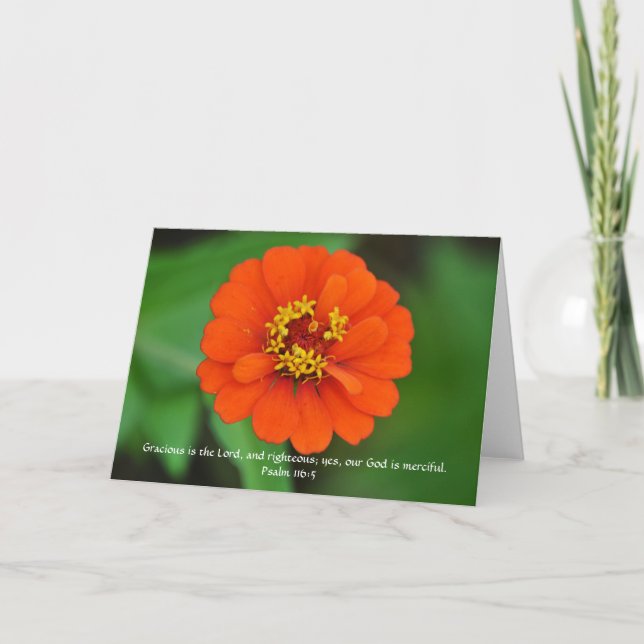 Tarjeta de nota de jardín de flores Faith Naranja  (Anverso)