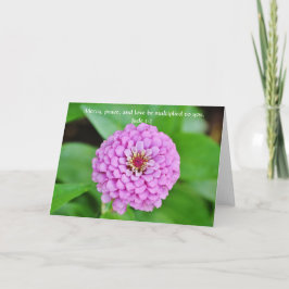 Tarjeta de nota de jardín Faith Pink Zinnia