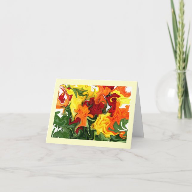 Tarjeta de nota de jardín Rosa abstracta (Anverso)