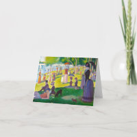 Tarjeta de nota de Jatte del La de Seurat grande