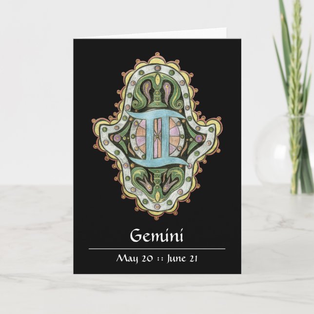 Tarjeta de nota de Khamsa de los géminis (Anverso)