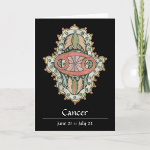 Tarjeta de nota de Khamsa del cáncer