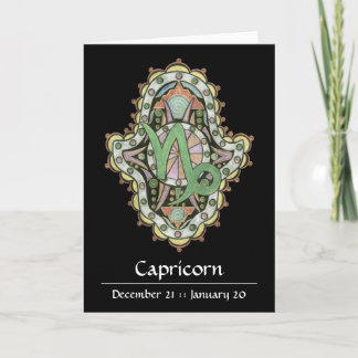 Tarjeta de nota de Khamsa del Capricornio