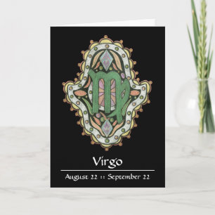 Tarjeta de nota de Khamsa del virgo