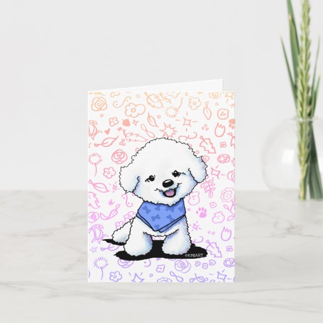 Tarjeta de nota de KiniArt Bichon Puppy (Anverso)