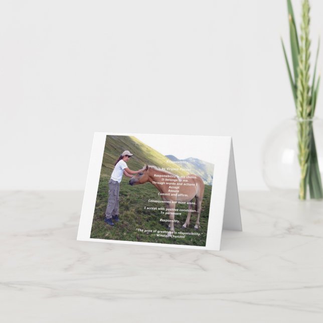 Tarjeta de nota de la afirmación de la (Anverso)