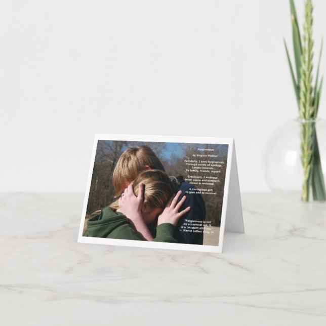 Tarjeta de nota de la afirmación del "perdón" (Anverso)