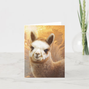 Tarjeta de nota de la Alpaca sonriente