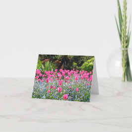 Tarjeta de nota de la amistad del tulipán