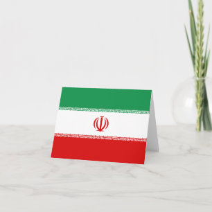 Tarjeta de nota de la bandera de Irán