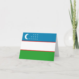Tarjeta de nota de la bandera de Uzbekistán