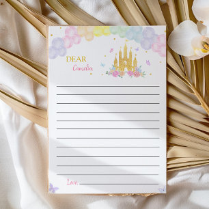 Tarjeta de nota de la cápsula de tiempo del castil